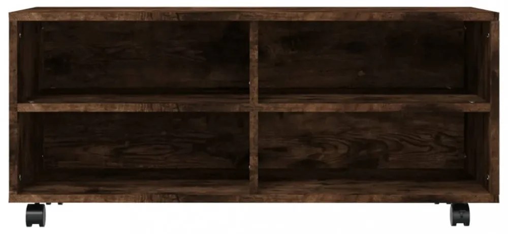 füstös tölgy színű szerelt fa TV-szekrény görgőkkel 90x35x35 cm