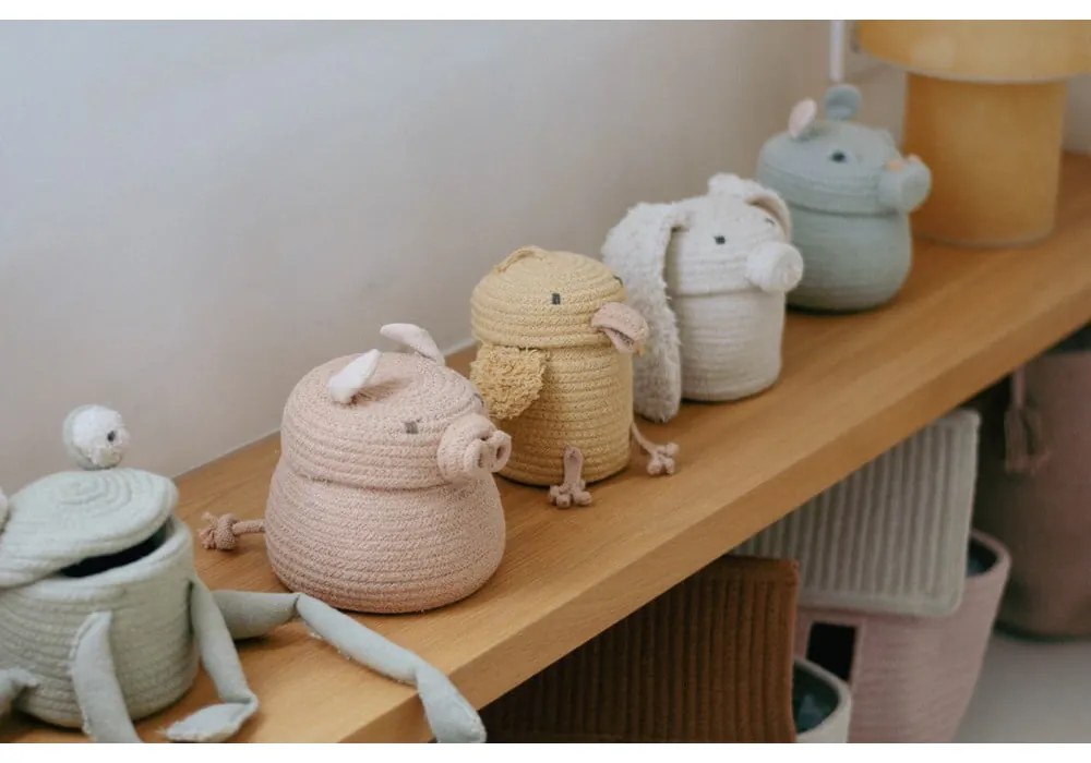 Világos rózsaszín textil játéktároló kosár ø 17x15 cm Mini Peggy the Pig – Lorena Canals