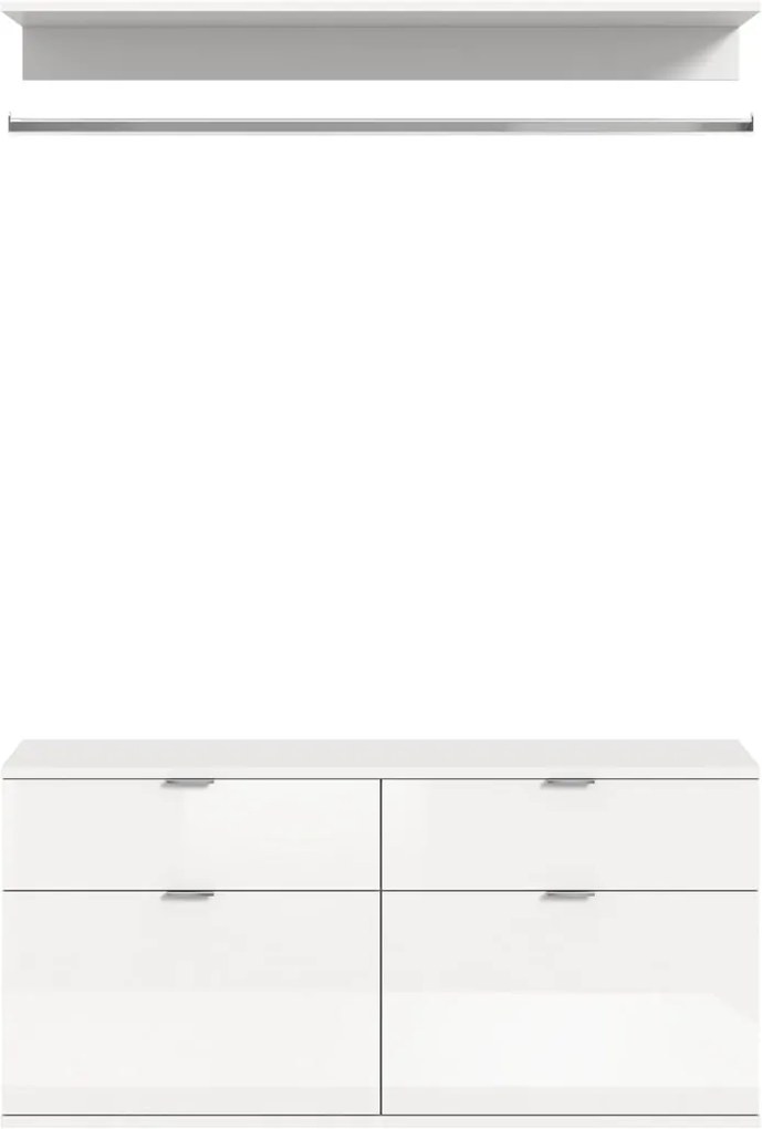 Project X széles 2 ajtós komód fali polccal és akasztóval