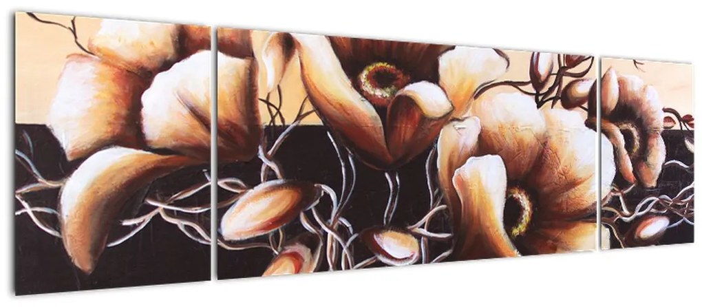 Modern kép - virágok  (170x50cm)