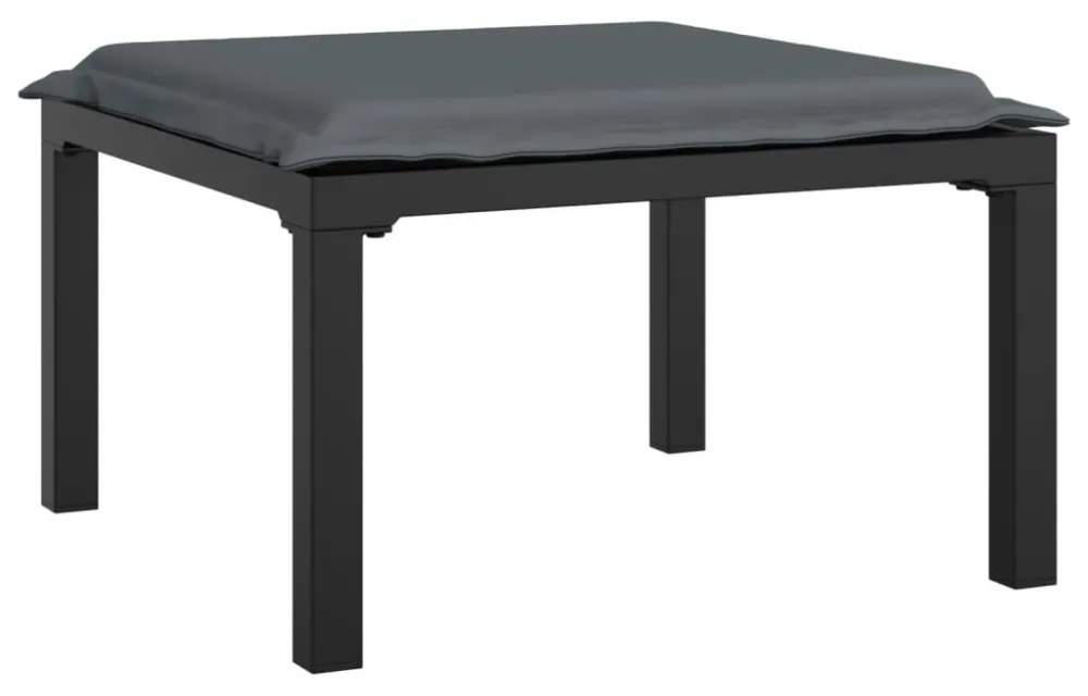 8 részes fekete-szürke polyrattan kerti társalgógarnitúra