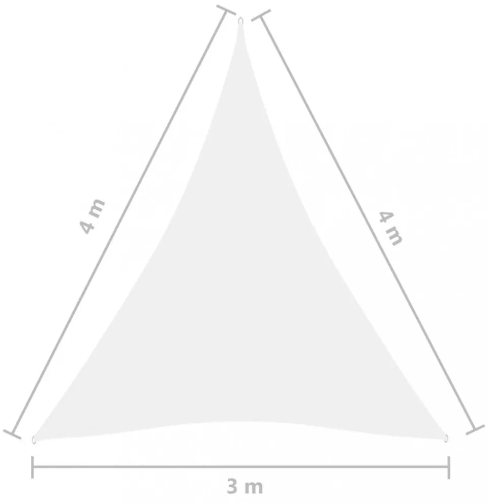 fehér háromszögű oxford-szövet napvitorla 3 x 4 x 4 m