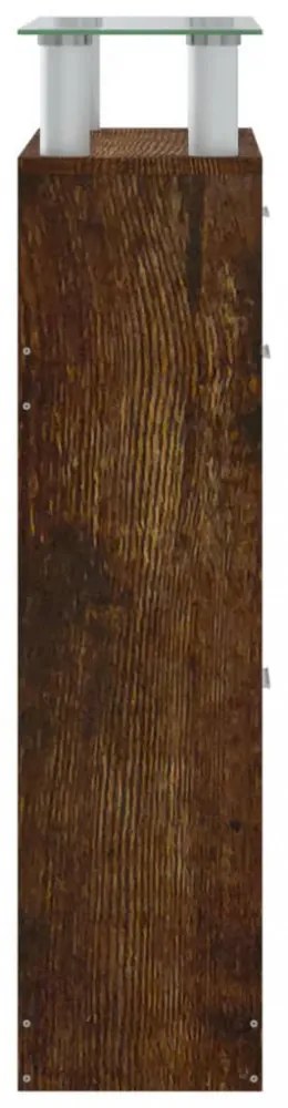 füstös tölgy színű szerelt fa cipősszekrény 63x24x104 cm