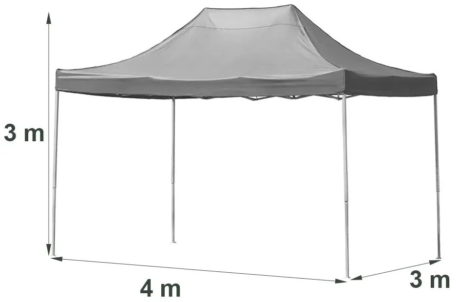 Összecsukható kerti pavilon 3x4 m