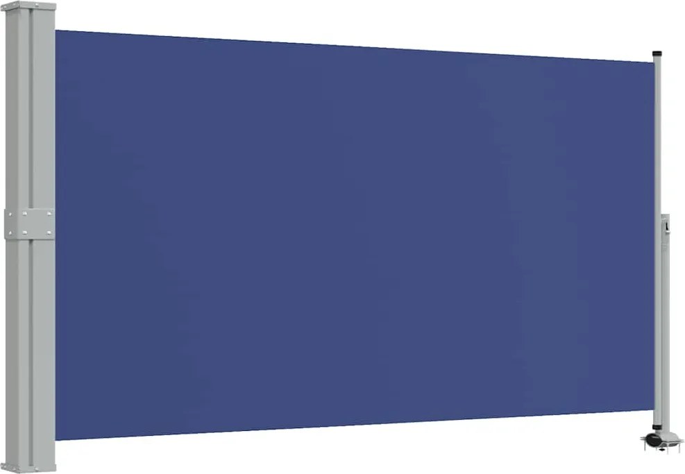 vidaXL kék behúzható oldalsó teraszi napellenző 140 x 300 cm