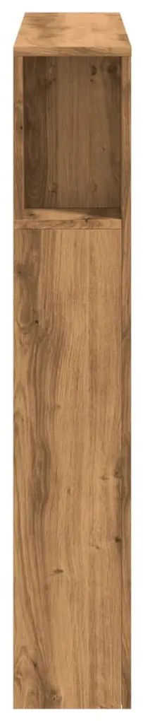 kézműves tölgyszínű szerelt fa LED-es fejtámla 100x18,5x103,5cm