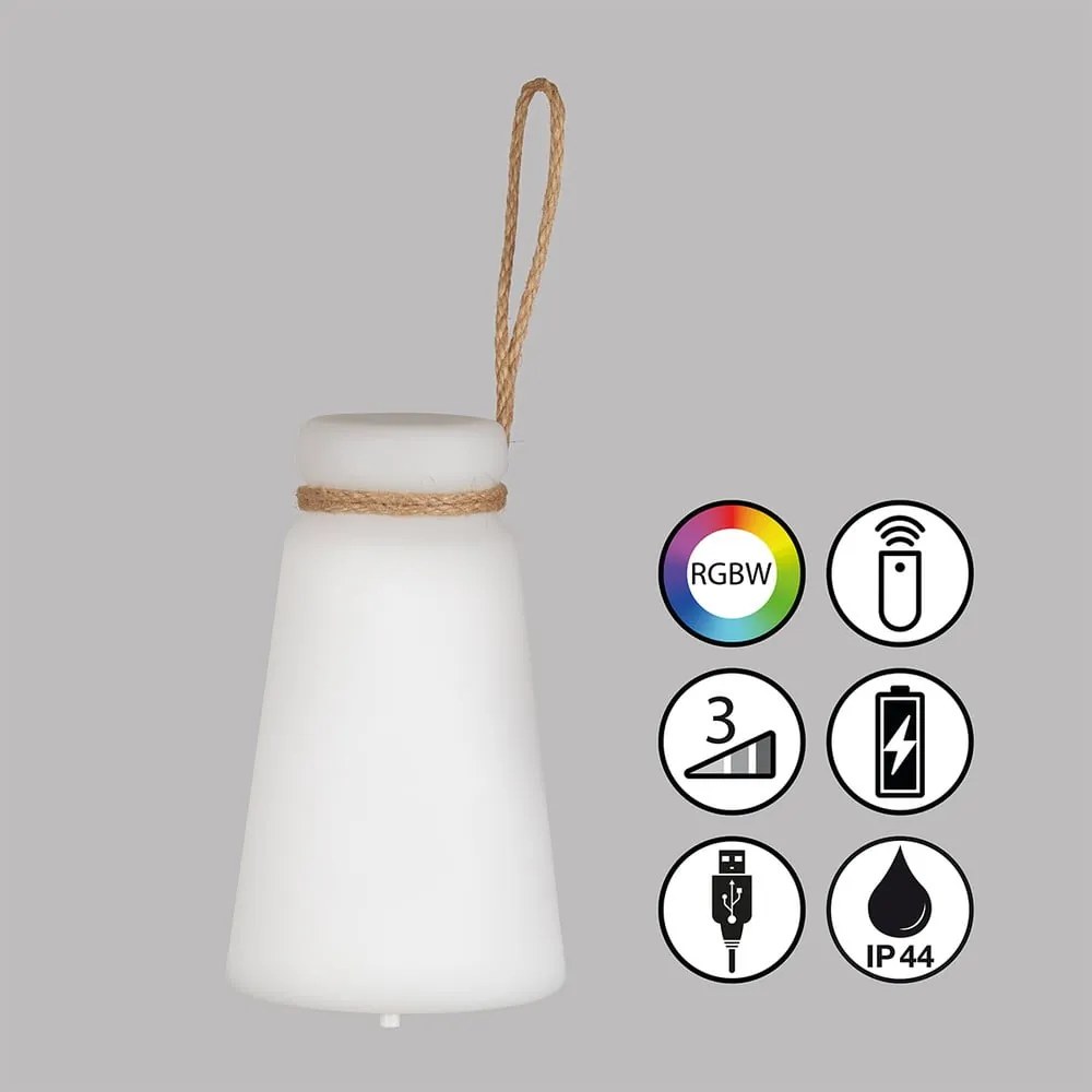 Fehér-barna LED asztali lámpa (magasság 20 cm) Bruno – Fischer &amp; Honsel