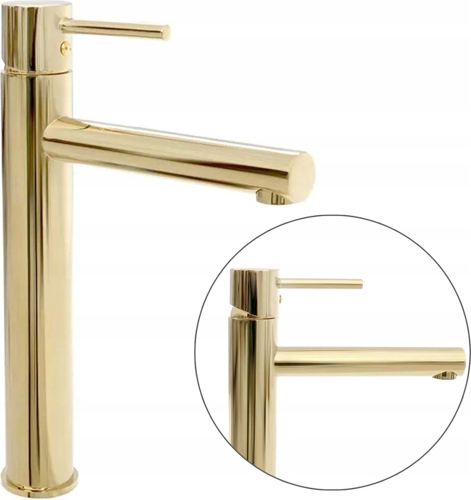 Mosdó csaptelep Arany magas mosdóhoz Rea Tess Álló fényes