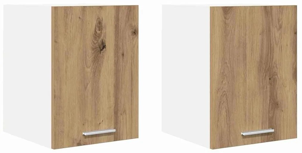 Függő szekrény polcokkal Riga 2 pcs Artisan tölgy és fehér