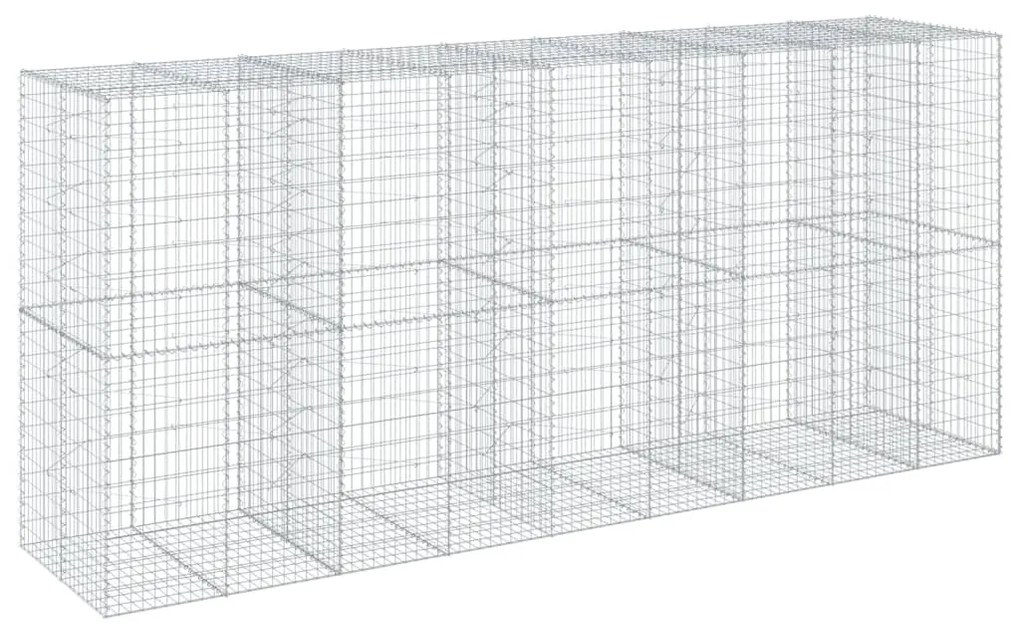 horganyzott vas gabion kosár fedéllel 450 x 100 x 200 cm