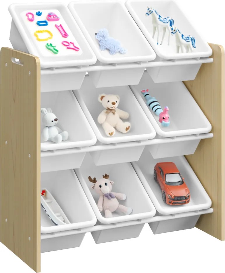 Rendszerező/játéktároló polc, természetes/fehér, BOIS