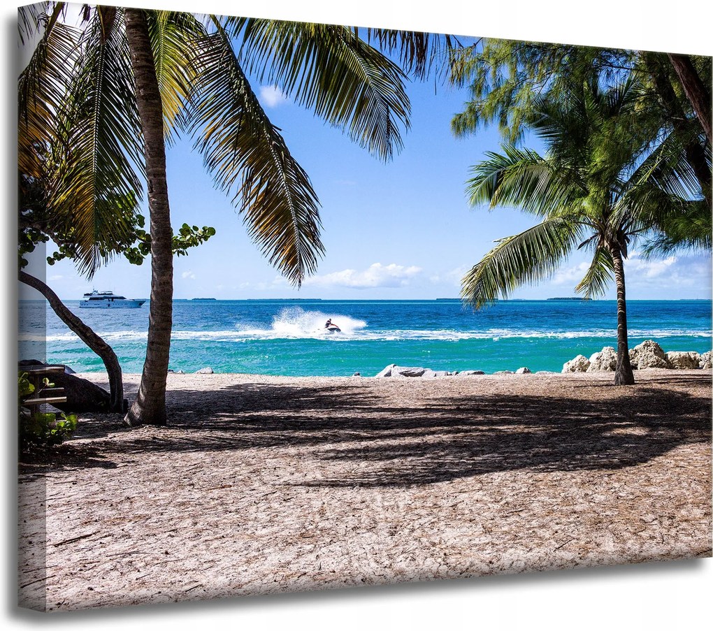 Vászonkép Természet Óceán pálmafák tengerpart 40x30 cm