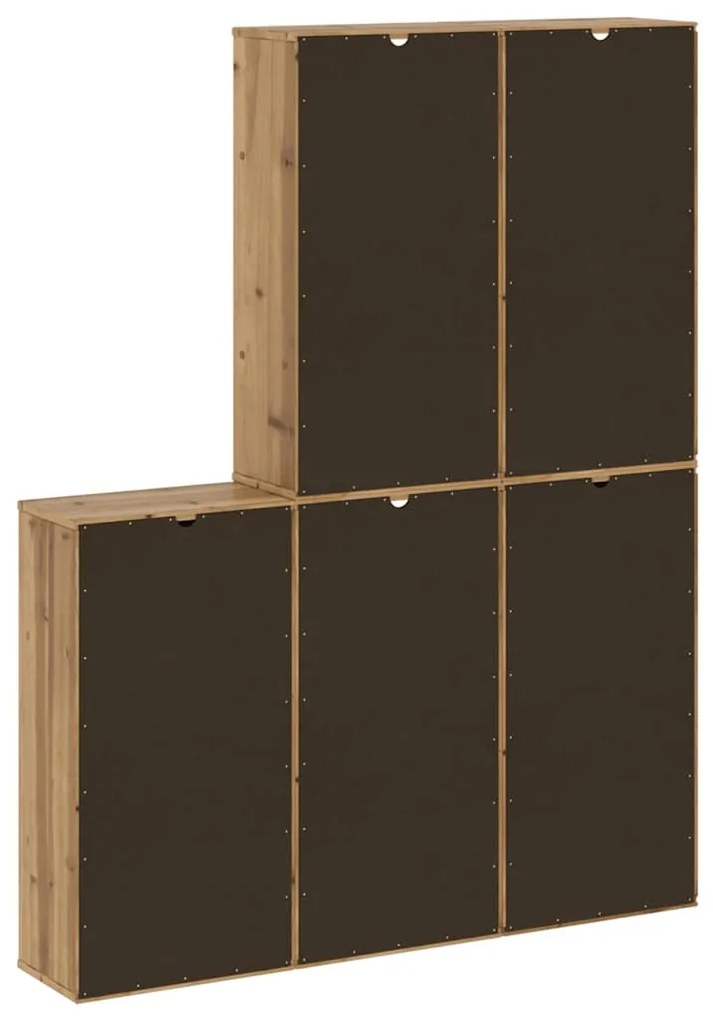 5 db tömörfa fenyőfa oldalsó szekrény ODDA 40x24x79 cm