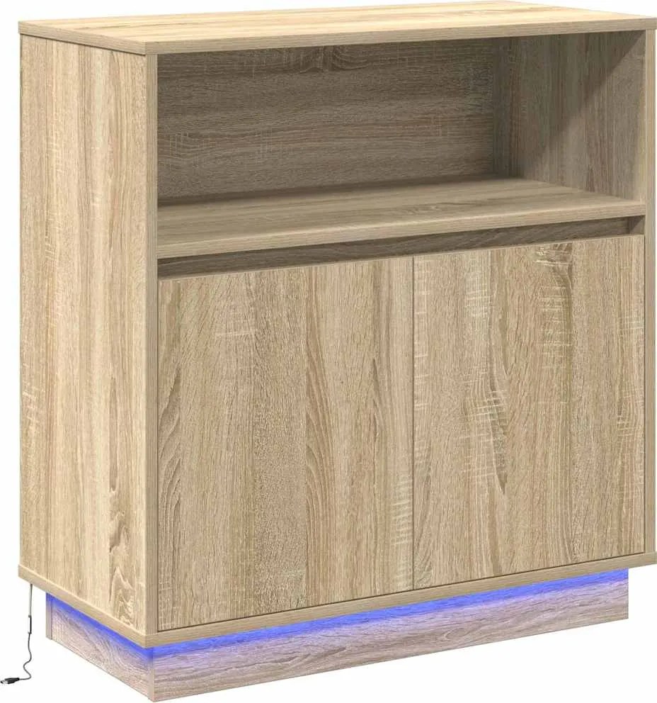 vidaXL LED tálaló Sonoma tölgy 71 x 34,5 x 75 cm Faanyag