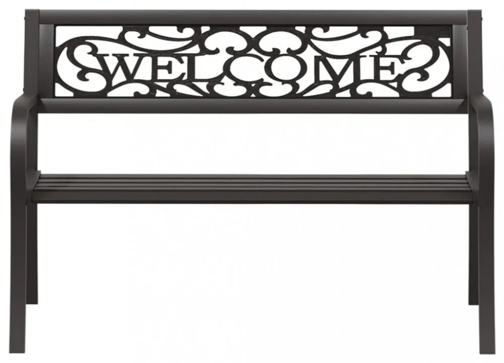 fekete acél kerti pad 125 cm
