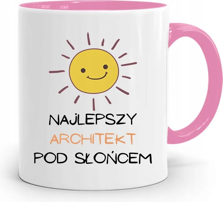 Rózsaszín Építész Bögre A Legjobb A Nap Alatt fényképes nyomtatással