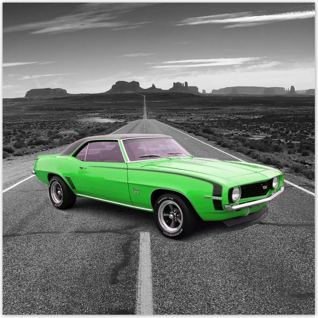 Poszterek 30x30 Zöld autó autópálya