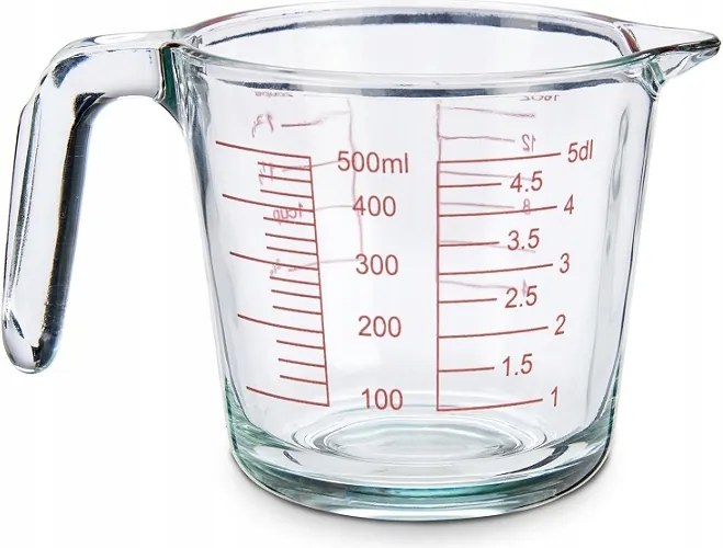 Márkás Robusztus Egészséges Üveg Konyhai Mérőpohár Kancsó Beosztással 0,5 Ar