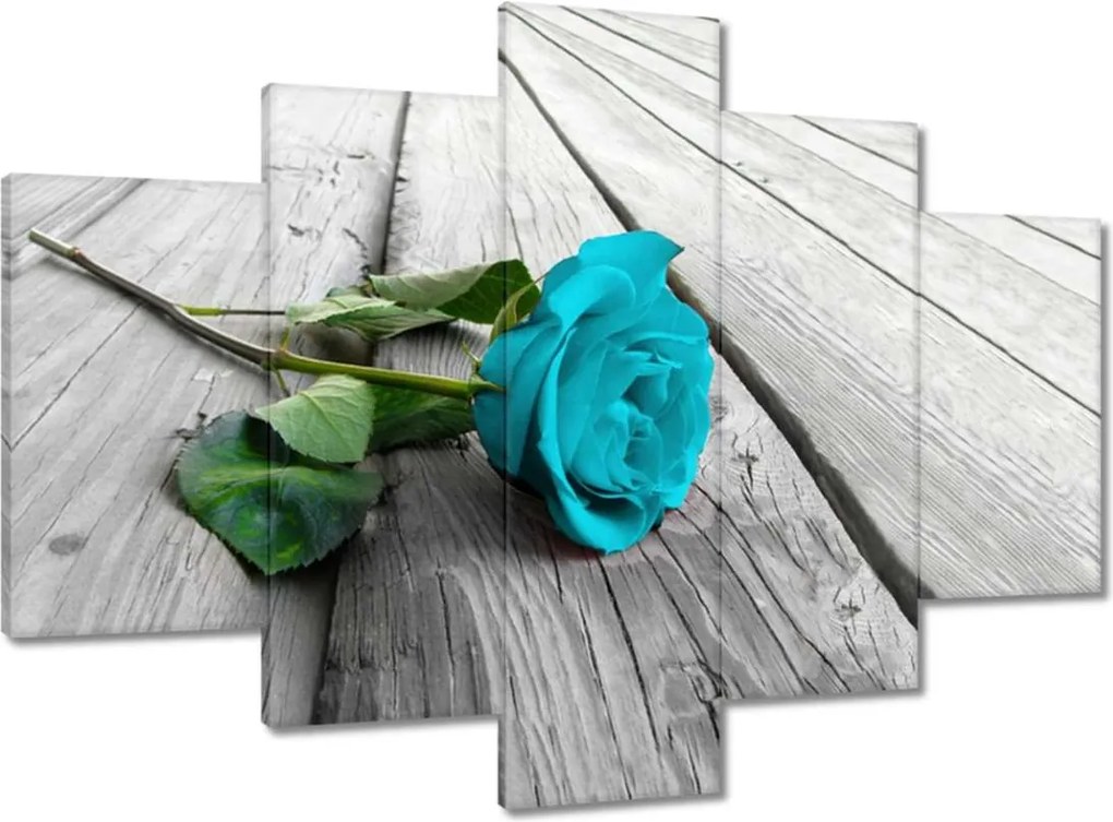 Festmények 150x105 Kék rózsa a deszkákon