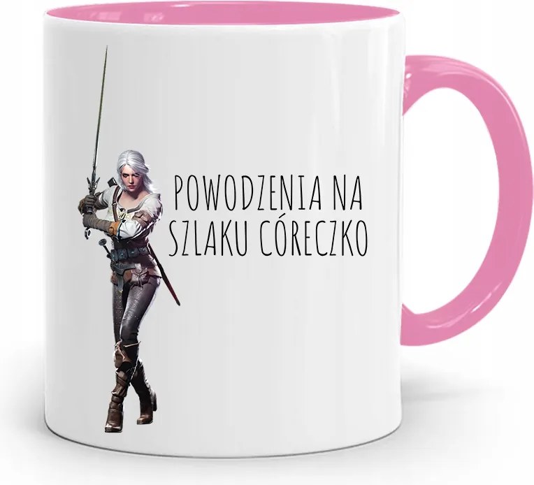 Rózsaszín Bögre Ajándék A Sok Siker Lányának Kislányomnak fényképes nyomattal