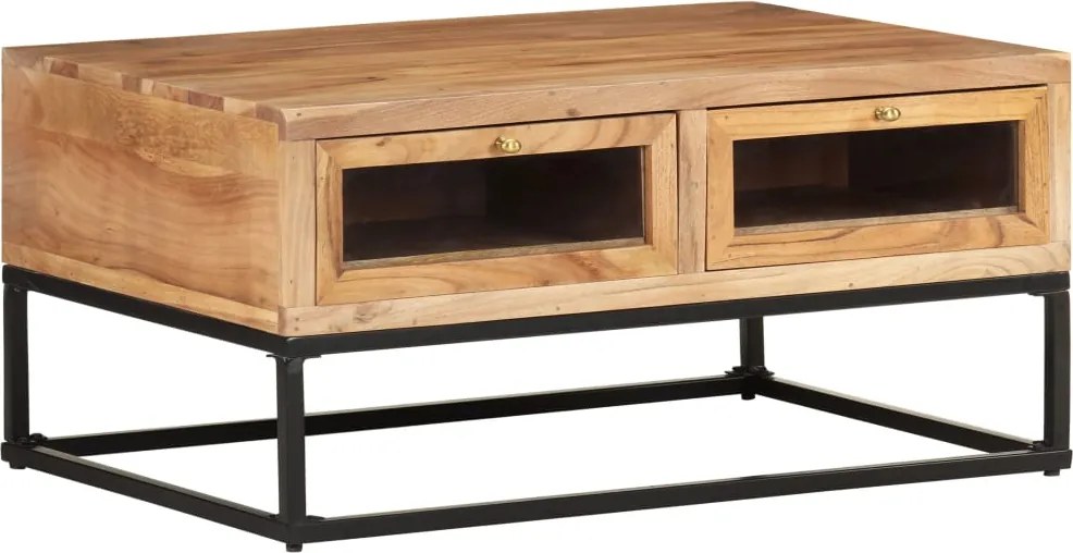 vidaXL tömör akácfa dohányzóasztal 90 x 60 x 40 cm