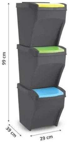 Recykle BIN 3x 25 literes szelektív hulladékgyűjtő kuka