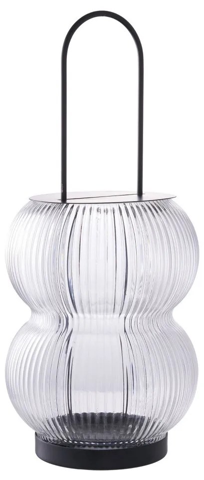 Lucena dekorációs lámpás, fém/üveg, fekete