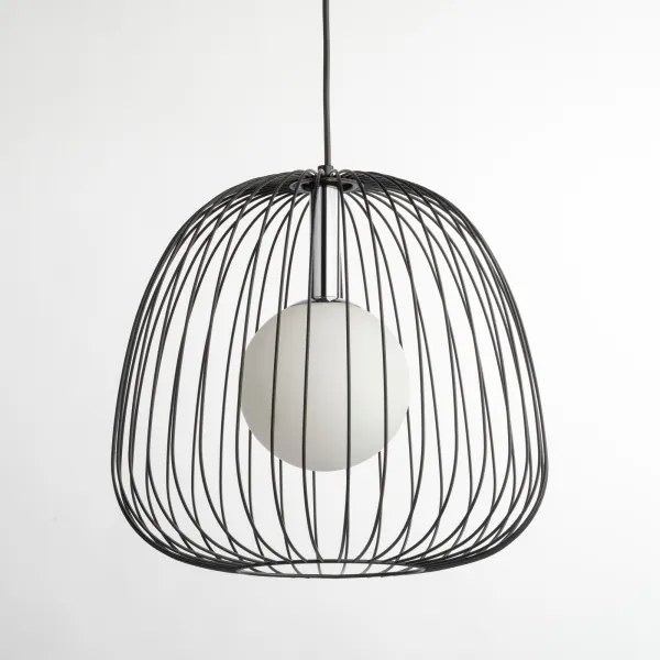 Csillár zsinóron BELL 1xG9/12W/230V átm. 33 cm fekete/fényezett króm