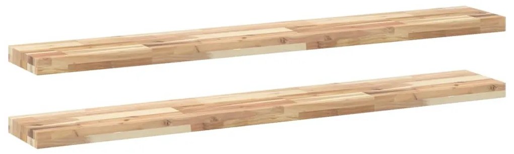 2 db kezeletlen tömör akácfa függőpolc 120 x 20 x 4 cm