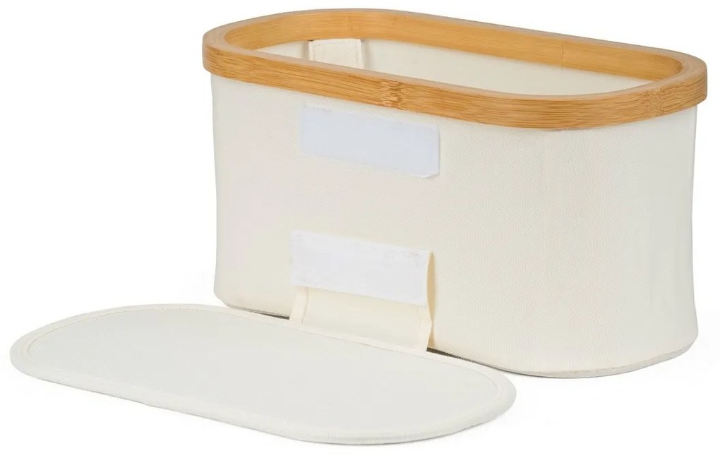 G21 tárolódoboz 30 x 15 x 15 cm, bambusz, fedéllel, bézs