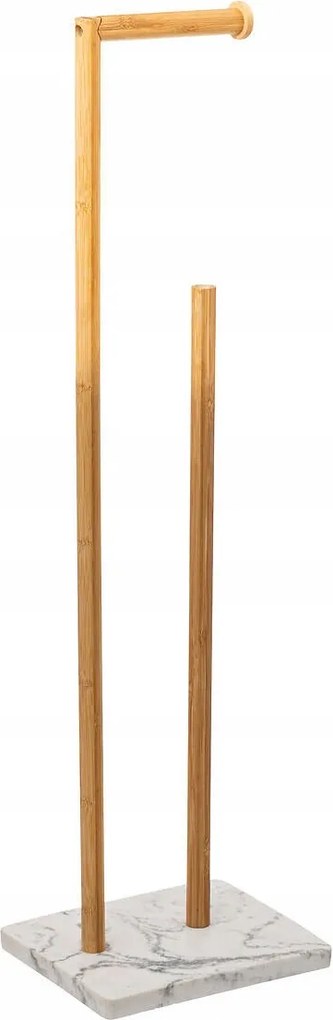 Wc-papír Tartó Állvány, Márvány Utánzatú Alap, Lea, Bambusz, 78 CM