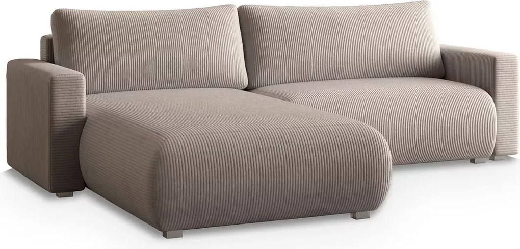 Bézs színű kinyitható sarokkanapé TAFIRA, kétoldalas