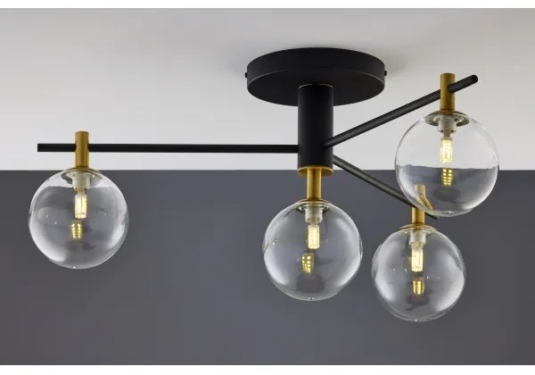 Jupiter 2034 - Felületre szerelhető csillár FIGARO 4xG9/10W/230V fekete/arany/bézs/átlátszó