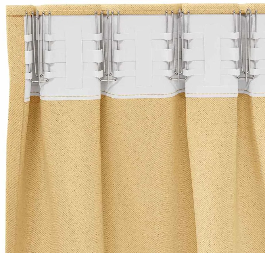 Függönyök függönyökkel 2 pcs Bézs 140x140cm Poliészter