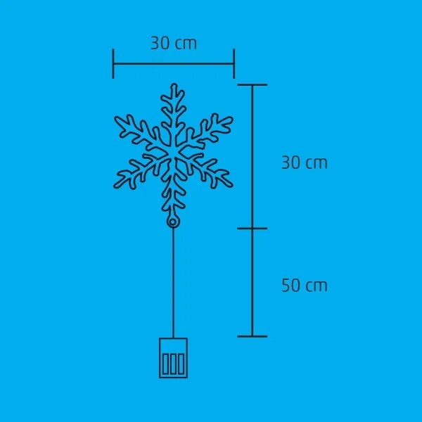 LED Karácsonyi ablakdísz 16xLED/3xAA meleg fehér