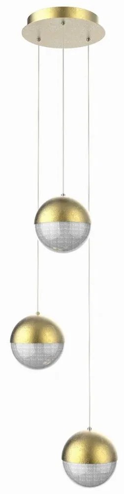 LED Csillár zsinóron FURNI 3xLED/5W/230V arany