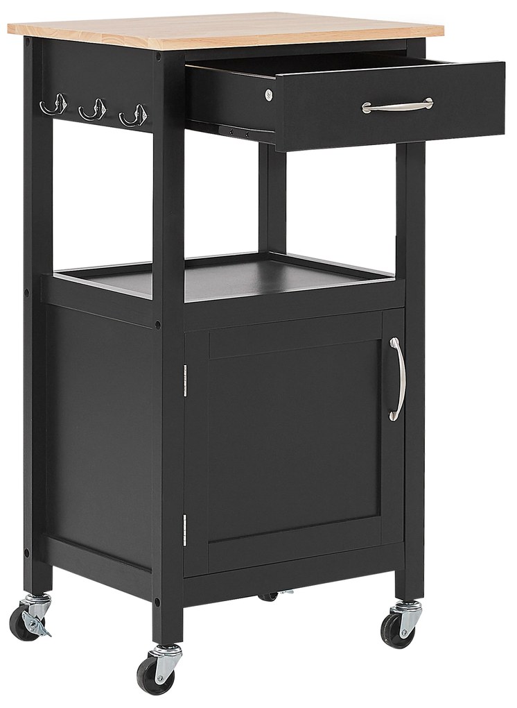 Praktikus Fekete Zsúrkocsi SIENA Beliani