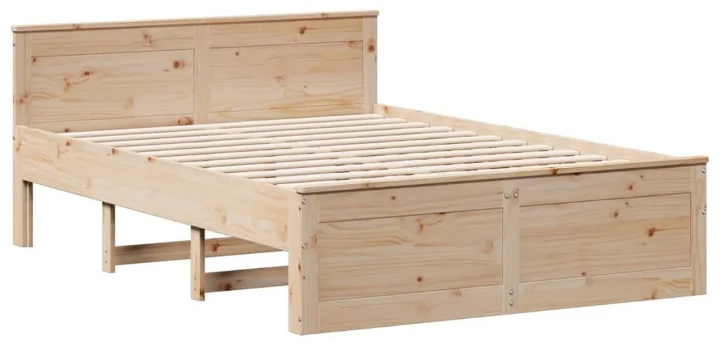 tömör fenyőfa fejtámlás ágykeret matrac nélkül 140 x 190 cm