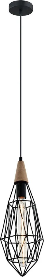 Italux MAELLE MDM-2595/1S BK Függőlámpa 1x40W/E14