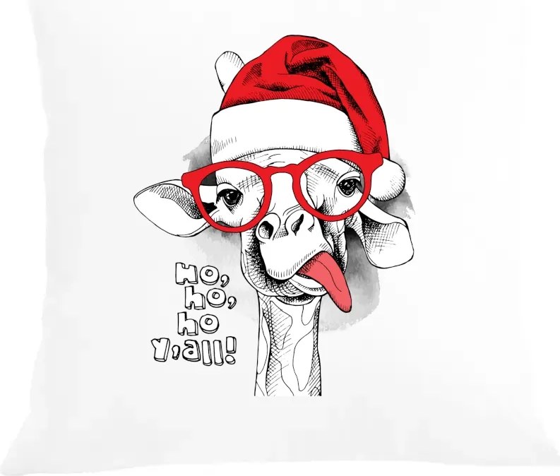 Párna párnahuzat nyomtatás Karácsonyi zsiráf Karácsonyi ajándék