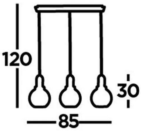 Searchlight 36632-3AC - Csillár zsinóron SNOWDROP 3xE27/60W/230V sárgaréz