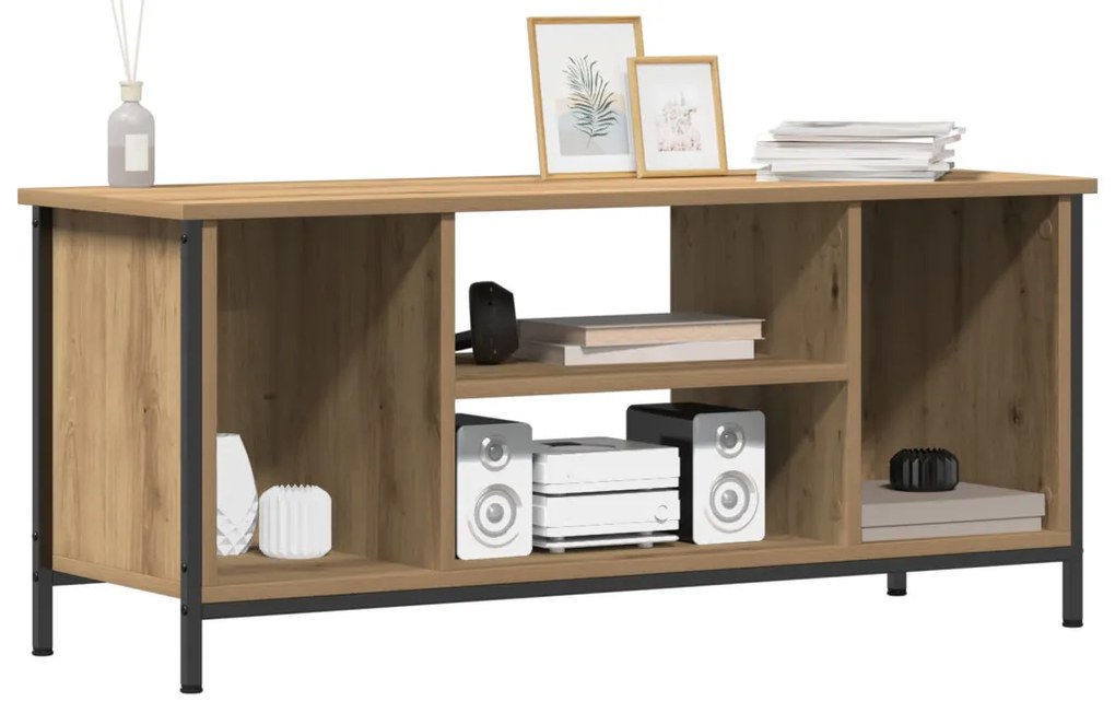 TV állvány Tölgyfa MDF, Fém 102 x 35 x 45 cm TV állvány