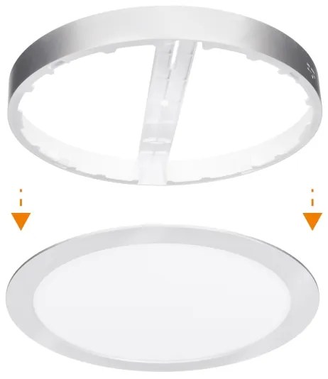 Solight WD244-S - LED panel 2 az 1-ben 24W/230V 3000/4000/6000K átm. 30 cm IP54 ezüstszínű