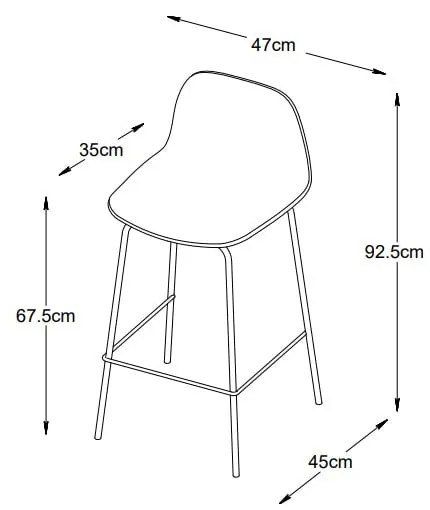 Fehér műanyag bárszék 92,5 cm Whitby – Unique Furniture