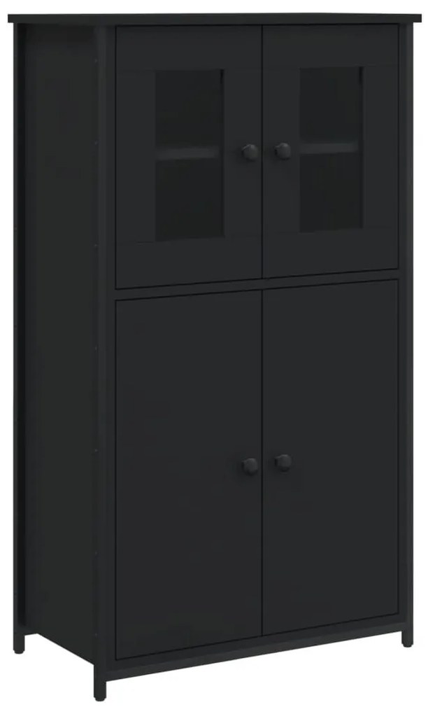 fekete szerelt fa magasszekrény 62 x 32 x 106,5 cm