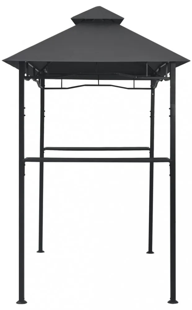 antracitszürke acél grillpavilon 240 x 150 x 255 cm