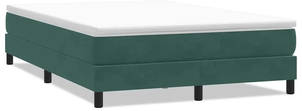 vidaXL sötétzöld bársony rugós ágy matrac nélkül 160x210 cm