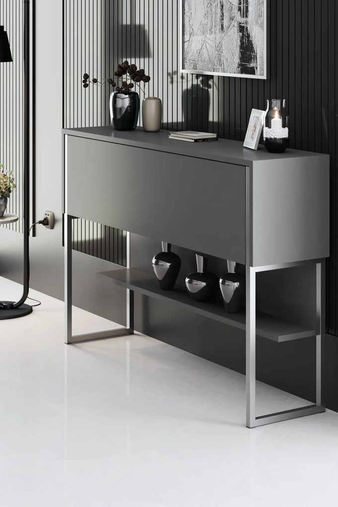 Komód Luxe - Silver, Anthracite