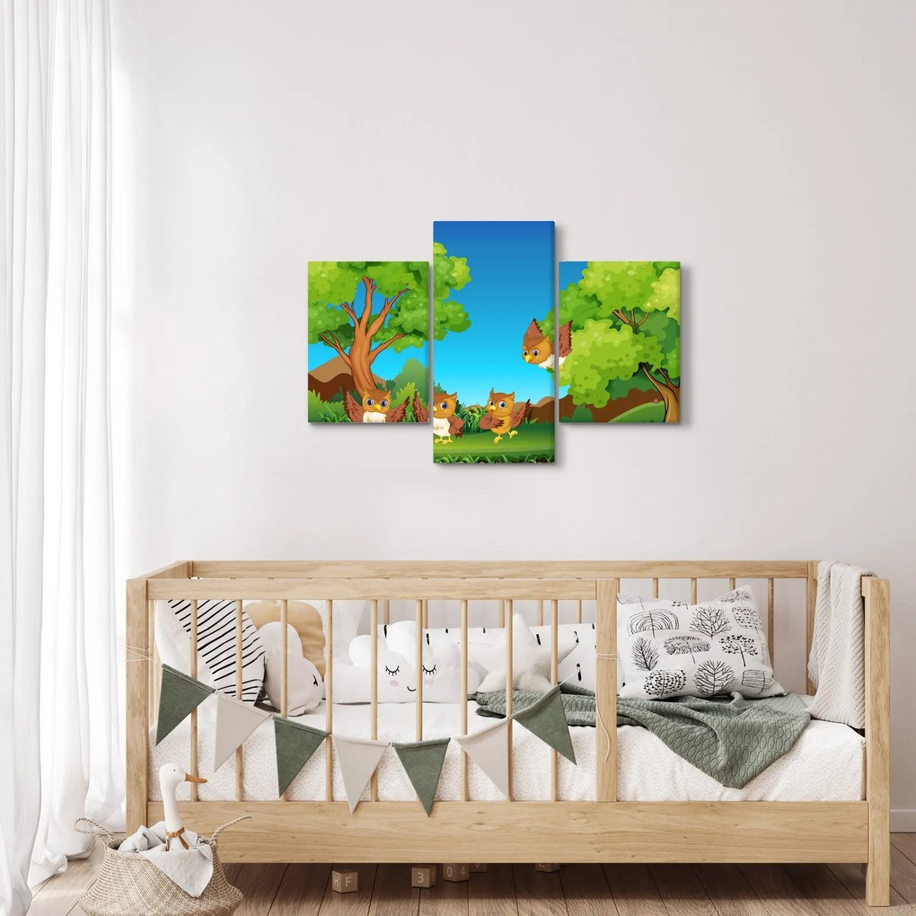Kép - vidám baglyok (90x60 cm)