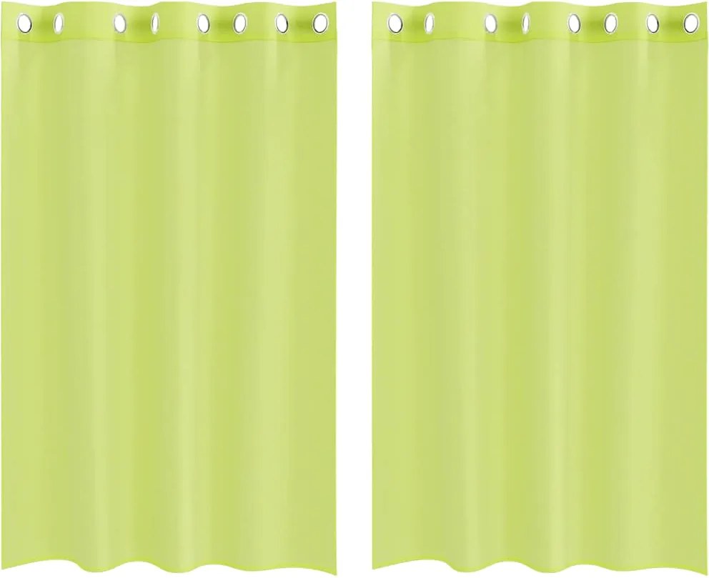 vidaXL 2 db almazöld fátyolfüggönyök rojtokkal 140x175 cm